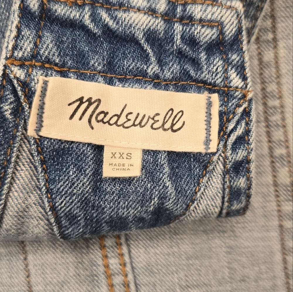 Madewell Adirondack Short Overalls in Dawkins Wash Size XXS - Picture 5 of 7